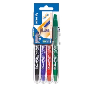 Penne a sfera cancellabili Pilot Frixion Ball 0,7 mm - 006821 (conf.4 pezzi: Nero, Blu, Rosso e Verde)-0