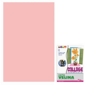 Carta velina 50x76 cm - busta 24 fogli - 20 g/m² Deco Rosa 05314-0