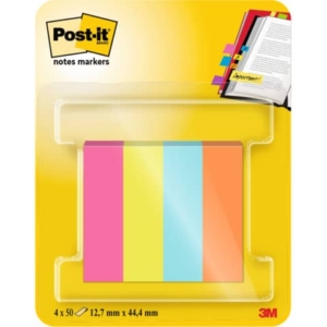 Segnapagina removibili Post-it® in carta Poptimistic 15x50 mm - blocchetti da 50 fogli cad. - assortiti (conf.4)-0