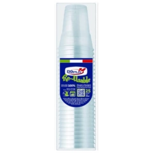 Bicchieri Trasparenti in polistirene Dopla 350 ml (300 L) (conf.25)-0