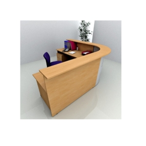 Bancone reception angolare Presto Artexport - Noce chiaro - 236,5x176,5 cm-0