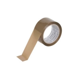 Nastro adesivo da imballo Q-Connect 50 mm x 66 m Avana - svolgimento silenzioso (conf.6)-0