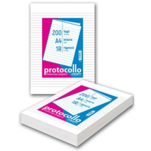 Fogli protocollo A4 - 60 g/m² - Blasetti uso bollo senza margini - A4 chiuso - A3 aperto (conf.200 fogli)-0