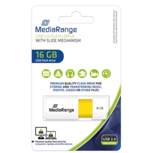 Chiavetta USB 2.0 - 16 Gb Media Range Giallo MR972-0