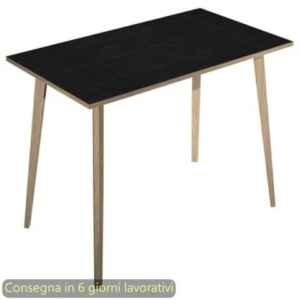 Tavolo alto Woody 140x80xh.105 cm con gambe Rovere Artexport piano Nero 6402-DKC-8C-AQ-0
