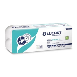 Carta igienica Aquastream in pura cellulosa 2 veli 200 strappi Lucart Professional - 811B67J (conf.10 rotoli)-0