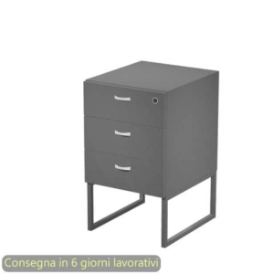 Cassettiera alta 3 cassetti Artexport Blade Antracite - supporto metallo Antracite - 41,5x50xh.72,2 cm - Montata - 419MET/T-AF-0