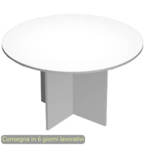 Tavolo riunione rotondo gambe a croce ø100xh.73 cm Flex Artexport piano Bianco PR10+PRPC/3-0