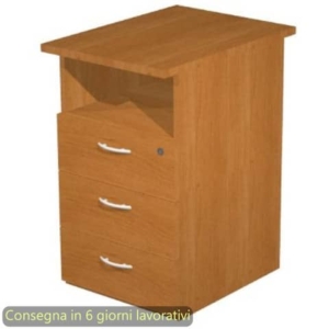 Cassettiera alta 1 vano + 3 cassetti con serratura 43x60xh.72 cm smontata Presto Artexport Noce chiaro - 60025/4-0