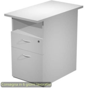 Cassettiera alta 1 vano a giorno + 1 cassetto + 1 file 43x80xh.72 cm smontata Presto Artexport Grigio - 60023/9-0