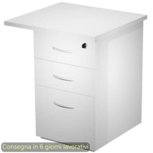 Cassettiera alta per scrivanie 2 cassetti + 1 classificatore 65x60xh.73 cm Flex Artexport Bianco - CA60+TOP65/3-0