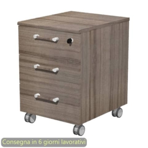 Cassettiera 3 cassetti su ruote 41,8x52xh.61,5 cm Giunone Artexport Noce toscano - 35019/N-0