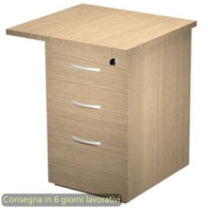 Cassettiera alta per scrivanie 2 cassetti + 1 classificatore 65x60xh.73 cm Flex Artexport Rovere - CA60+TOP65/C-0