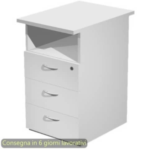 Cassettiera alta 1 vano + 3 cassetti con serratura 43x60xh.72 cm smontata Presto Artexport Grigio - 60025/9-0