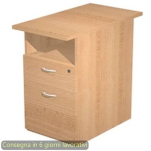 Cassettiera alta 1 vano a giorno + 1 cassetto + 1 file 43x80xh.72 cm smontata Presto Artexport Faggio - 60023/6-0