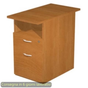 Cassettiera alta 1 vano a giorno + 1 cassetto + 1 file 43x80xh.72 cm smontata Presto Artexport Noce chiaro - 60023/4-0