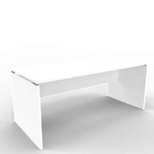 Scrivania piano Bianco 180x80xh.75 cm fianco a pannello in melaminico in tinta Practika P4 Quadrifoglio ECSLP180-BA-BA-0