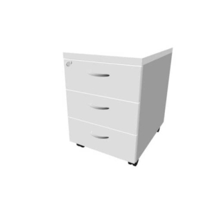 Cassettiera Grigia 3 cassetti 42x56x58 cm con ruote e serratura linea Practika Quadrifoglio - PKCA0003-GR-AA-0