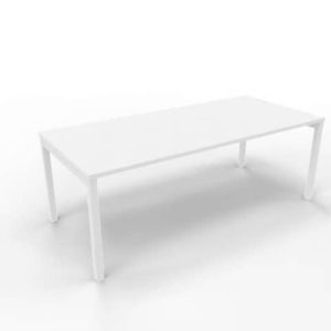 Scrivania piano Bianco 180x80xh.75 cm gamba a ponte in acciaio Bianco linea Practika P3 Quadrifoglio - ECSPT180-BA-I-0