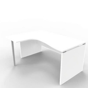 Scrivania angolare sinistra piano Bianco 160x120xh.75 cm fianco a pannello in melaminico Practika P4 ECSLP16S-BA-BA-0