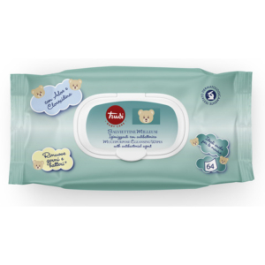 Salviettine milleusi igienizzanti con antibatterico Trudi Baby Care conf. 64 pezzi con tappo - 00772 - LoveOffice