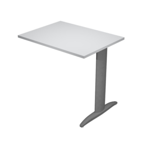 Allungo diretto con fianco metal a T 80x60xH.72 cm grigio Presto gamba antracite opaco 7016 - ALL-PRM-9-AF - LoveOffice