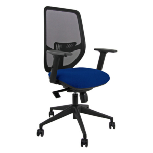 Seduta operativa Unisit Aria schienale in rete sedile in tessuto ignifugo con braccioli blu - AZA/BRF/IB - LoveOffice
