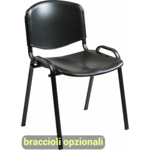 Sedia visitatore a 4 gambe Unisit Dado struttura nera - conf. 2 pz PPL nero D5PS/2/NE_new - LoveOffice