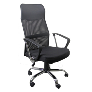 Poltrona direzionale Unisit CH5 Eco smart schienale in rete e braccioli nero CH5/KN - LoveOffice