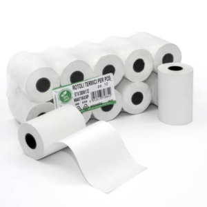 Rotoli POS Rotolificio Pugliese BPA Free Exclusive carta termica 57 mm x 18 m 48 g/m² f. 12 mm - cf. 10 pz NBA5718-D38P - LoveOffice