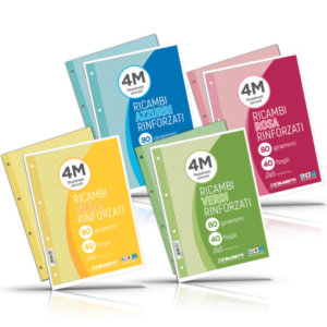 Ricambi rinforzati colorati Blasetti per quaderni ad anelli A4 80 g/m² - 40 ff - 4 mm - verde - 7813 - LoveOffice